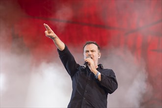 Hansi Kürsch, singer of the band Blind Guardian, at the Wacken Open Air in Wacken. The traditional