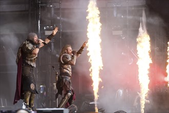 Captain Feuerschwanz, singer of the band Feuerschwanz at the Wacken Open Air in Wacken. The