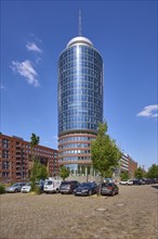 Columbus House against blue sky with car park, Free and Hanseatic City of Hamburg, Hanseatic City,