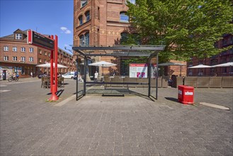 Bus stop Bei St. Annen in the Speicherstadt, Free and Hanseatic City of Hamburg, Hanseatic city,