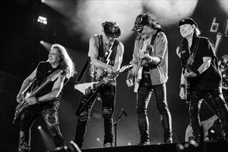 Pawel Maciwoda, Rudolf Schenker, Matthias Jabs and singer Klaus Meine from the band Scorpions at