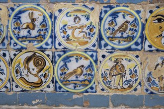 Azulejo, colourful ceramic tiles, Seville, Andalusia, Spain, Europe