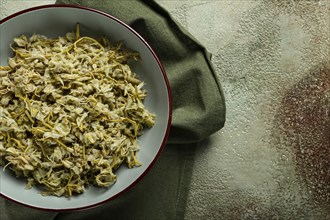 Jonjoli, Colchian klekachka, Georgian appetizer, pickled jonjoli, no people