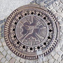 Water service manhole cover, Berlin, Germany, Europe