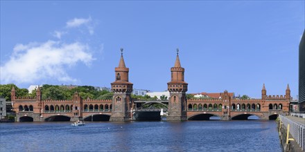 Double deck Oberbaum bridge over the Spree river, Berlin, Germany, Europe