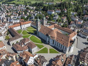 The historic old town of St. Gallen with the monastery quarter and the cathedral, collegiate church