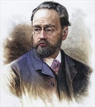 Emile Zola (1840-1902) French journalist and novelist of the naturalist school. Engraving published