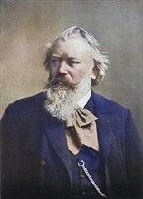 Johannes Brahms (1833-1897), German composer. After a photograph. Halftone, Historic, digitally