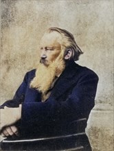 Johannes Brahms (1833-1897), German composer. Signed photograph, taken in Vienna on 6 October 1895,