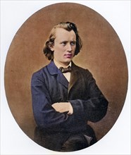 Johannes Brahms (1833-1897), German composer, as a young man. Halftone from a photograph, Historic,