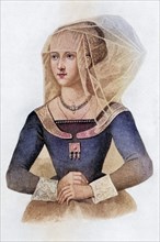 Elizabeth Woodville or Wydeville, ca. 1437 to 1492, Queen of Edward IV, King of England. From the