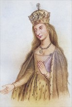 Catherine of Valois, 1401 to 1437, Queen of England through her marriage to King Henry V. From the