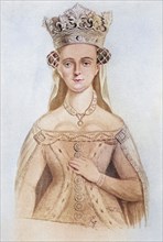 Jeanne d'Navarre, ca. 1370 to 1437, Queen of England by marriage to King Henry IV of England. From