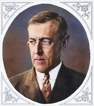 Thomas Woodrow Wilson, 1856 to 1924. 28th President of the United States. From The Illustrated War