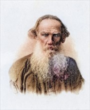 Leo Nikolayevich Tolstoy 1828 1910 Russian writer, Historical, digitally restored reproduction from