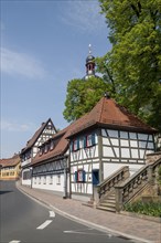 Street with half-timbered houses, Rheinzabern, Palatinate, Rhineland-Palatinate, Germany, Europe