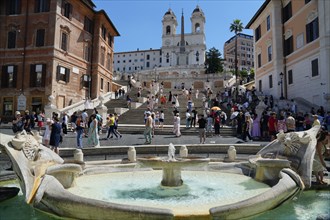 1723, built, Spanish Steps, Scalinata di Trinita dei Monti, Piazza di Spagna, Rome, Lazio, Italy,