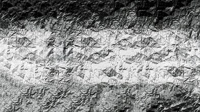 High-contrast black and white abstract image with jagged, rough texture