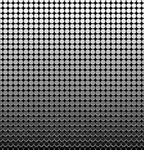 Geometric pattern of circles forming a gradient from white to black, creating an optical illusion