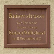 Commemoration of the entry of Kaiser Wilhelm I, memorial plaque on the façade, Old Town Hall,