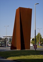 The sculpture Terminal by Richard Serra near the main railway station, Bochum, Ruhr area, North