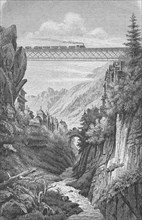 Göschenen on the Gotthard railway, Railway bridge over the Göschener Reuss, 1895, Switzerland,