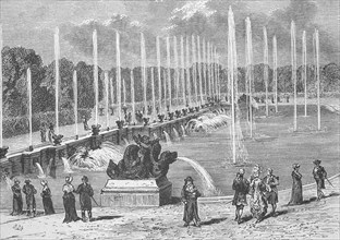 Water Art in the Palace Park of Versailles, c. 1880, France, Historical, digitally restored