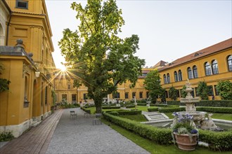 Lenbachhaus, Municipal Gallery, Garden with Fountain with Sun Star, Kunstareal Munich, Munich,