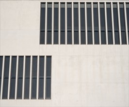 White façade with windows, NS Documentation Centre in the Kunstareal Munich, Munich, Bavaria,