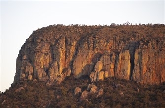 Cliff at sunset at the Blyde River Canyon, Table Mountain in the evening light, canyon landscape,