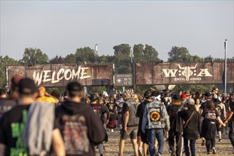 Entrance area at the Wacken Open Air in Wacken. The traditional metal festival will take place from