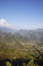 Karst hills in the Dong Van Karst Plateau UNESCO Global Geopark, Ha Giang Province, Vietnam, Asia