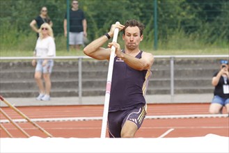 Niklas Kaul, German decathlete and Paris 2024 Olympian, during a triple competition as part of the