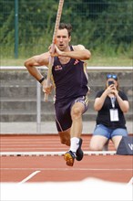 Niklas Kaul, German decathlete and Paris 2024 Olympian, during a triple competition as part of the