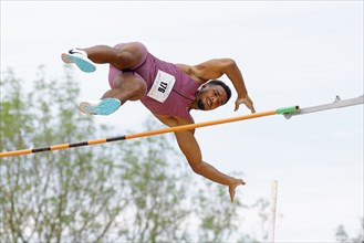 Leo Neugebauer, German decathlete and Paris 2024 Olympian, during a triple competition as part of