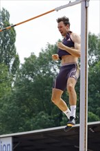 Niklas Kaul, German decathlete and Paris 2024 Olympian, during a triple competition as part of the