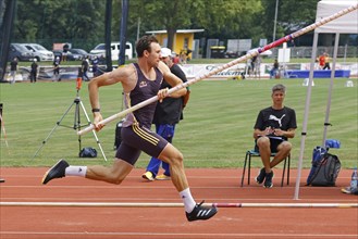 Niklas Kaul, German decathlete and Paris 2024 Olympian, during a triple competition as part of the