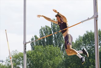 Niklas Kaul, German decathlete and Paris 2024 Olympian, during a triple competition as part of the