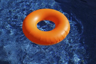 Summer, inflatable swim ring in a pool, Province of Quebec, Canada, North America