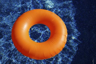 Summer, inflatable swim ring in a pool, Province of Quebec, Canada, North America