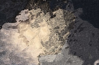 Abstract art with contrasting dark and light textures creating a mosaic-like effect