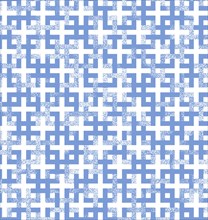 Abstract blue and white geometric lattice pattern with intricate and repetitive design