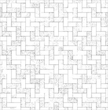 Geometric herringbone pattern in black and white with textured elements