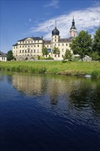 Neoclassical Lower Castle and St Mary's Evangelical-Lutheran Town Church on the River Weisse