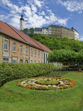 Greiz Flower Clock in the Princely Greiz Park and Upper Castle, residential town of Greiz,