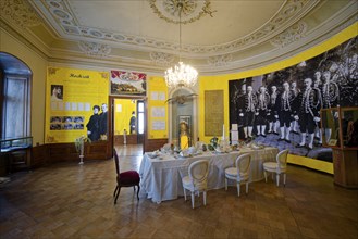 Museum, neo-classical Lower Castle, interior view, residential town of Greiz, Thuringia, Germany,