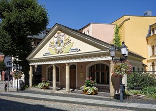 Classical Greiz main guardhouse, old guardhouse, today wedding chapel, residential town of Greiz,