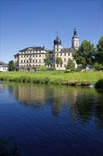 Neoclassical Lower Castle and St Mary's Evangelical-Lutheran Town Church on the River Weisse