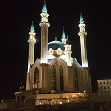 Famous tourist attraction, modern architecture in the center of Kazan. Islam and traveling