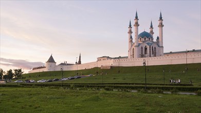 Famous tourist attraction, modern architecture in Kazan city center. Islam and travel concept